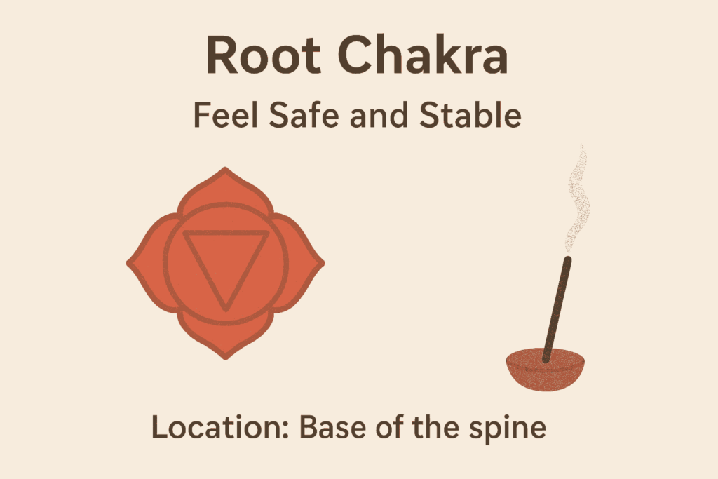 Root Chakra – Feel Safe and Stable Location: Base of the spine